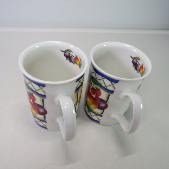 Roy Kirkham Majolica (2) coffee mug tea cup fine bone china England FRUIT - Picture 6 of 7